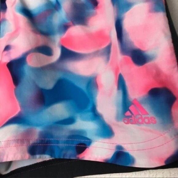 Adidas womans running shorts size Small BoxA multicolor Pink and blue - Picture 2 of 6